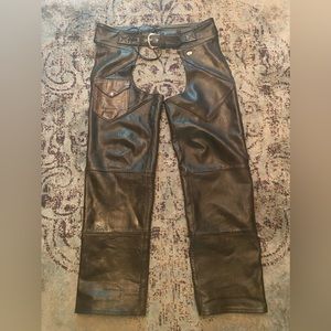 Men’s Authentic Harley Davidson Brand Leather Chaps Motorcycle
